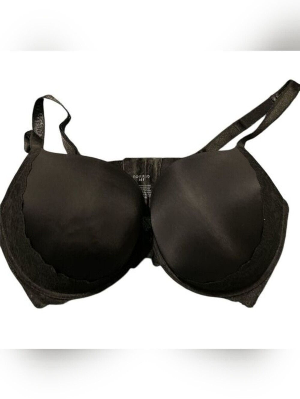 Torrid Black Lace Push-Up Plunge Bra - 44F - GUC